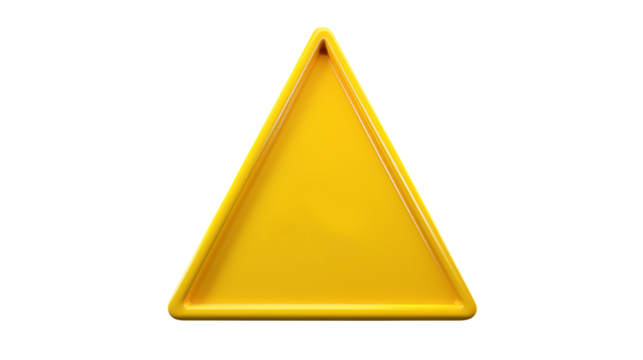 Bright Yellow Triangle Warning Sign Hazard Symbol Safety Alert Caution Sign Graphic Design Element