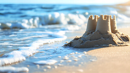 Sand castle on the beach
