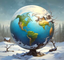 Illustration of globe earth.