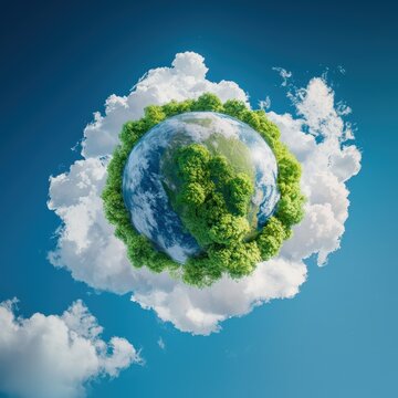 A happy planet surrounded by fluffy clouds of hope.