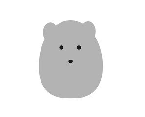 a grey teddy bear on a white background,
