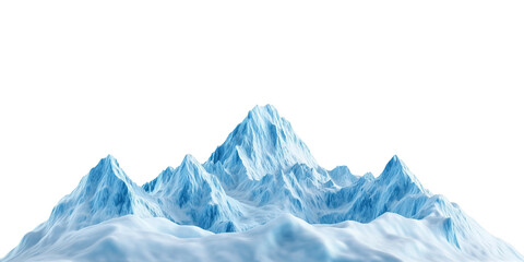 Obraz premium Icy Blue Mountain Peaks Isolated on White and Transparent Background