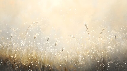 Obraz premium A Surreal Intermingling of Dreamy Haze in Pale Gold and Silver with Gentle Speckles like Whispers