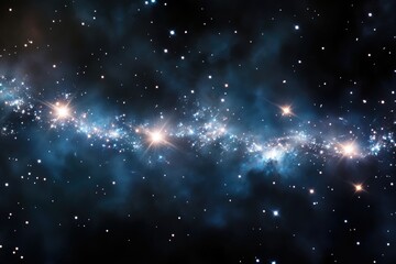 Obraz premium A mesmerizing cosmic river of stars and nebulae, glowing brightly against a dark backdrop of space.