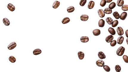 Obraz premium Coffee Beans Collection Isolated on White and Transparent Background