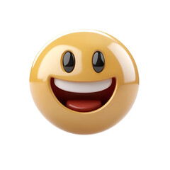 Fototapeta premium Happy emoticon, digital rendering, isolated, white background, social media