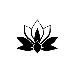Elegant Black and White Lotus Flower: Minimalist Floral Design, Nature Symbol, Peace, Serenity, and Harmony