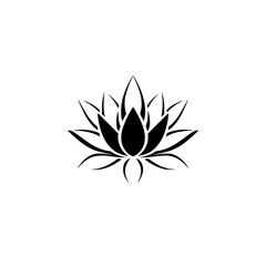 Obraz premium Elegant Black and White Lotus Flower Minimalist Design. Simple Floral Nature Botanical Graphic Symbol, Perfect for logos, tattoos, and more.