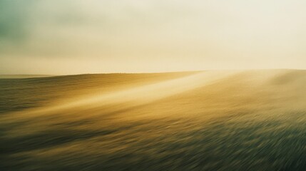 Sunlit fields stretch endlessly, bathed in golden hues. A dreamy horizon blurs the lines between earth and sky, promising adventure and serenity.