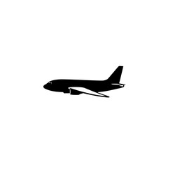 Airplane Silhouette: A Simple Icon of Air Travel and Aviation. Perfect for travel blogs, websites, and more!