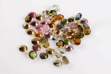 An Array of Exquisite Natural Tourmaline Gemstones in Various Colors and Cuts