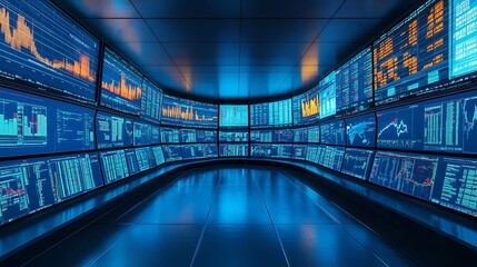 Obraz premium Data center monitoring global markets