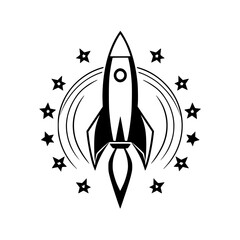 Vintage Rocket Launch: Space Exploration, Cosmic Adventure, and Futuristic Innovation