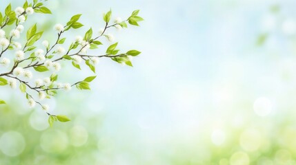 Delicate willow branches in fresh green, soft morning light, serene and minimalist Qingming Festival scene.