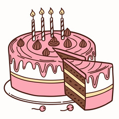 birthday cake vector illustration