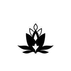 Elegant Black and White Lotus Flower Minimalist Design:  A Simple, Nature-Inspired Botanical Art Graphic
