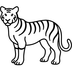 Obraz premium vector illustration of cartoon tiger