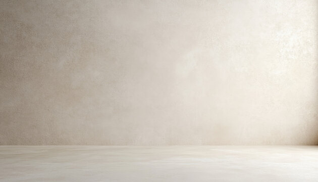 smooth concrete wall and floor create minimalist backdrop, ideal for various design projects. neutral tones evoke sense of calm and simplicity, perfect for showcasing art or products