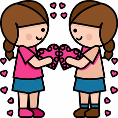 boy and girl holding a gift