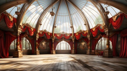Obraz premium circus stage backdrop frame light background carnival
