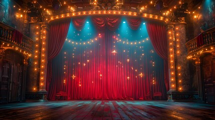 circus stage backdrop frame light background carnival