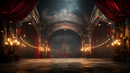 circus stage backdrop frame light background carnival