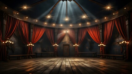 circus stage backdrop frame light background carnival