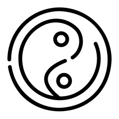 yin yang Line Icon