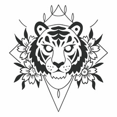tiger head vector