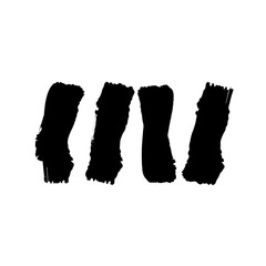 Abstract Black Ink Brush Strokes Painting: Modern Minimalist Art Design Texture Background