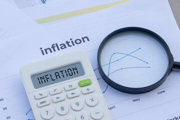 A financial concept scene featuring a calculator showing 