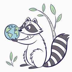 illustration of a  funny fox