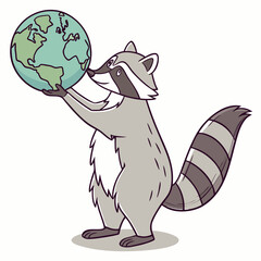 Fototapeta premium illustration of a funny fox