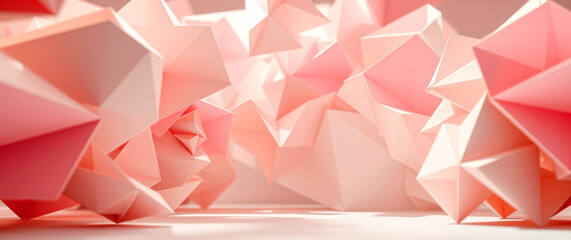 Pink Triangle Geometric Pattern – Abstract 3D Vector Background with Pyramid Shapes