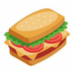 hamburger with cheese and tomato