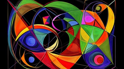 Obraz premium Abstract Colorful Geometric Art Painting