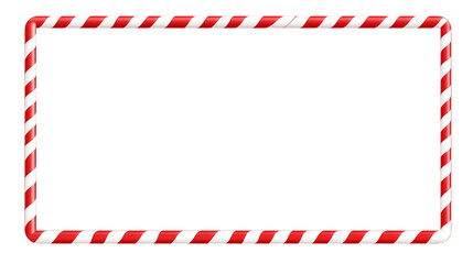 Red and White Candy Cane Striped Frame Border for Holiday Designs Festive Backgrounds and Christmas Cards