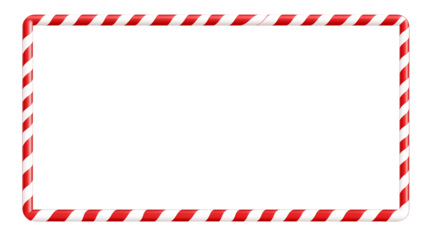 Red and White Candy Cane Striped Frame Border for Holiday Designs Festive Backgrounds and Christmas Cards