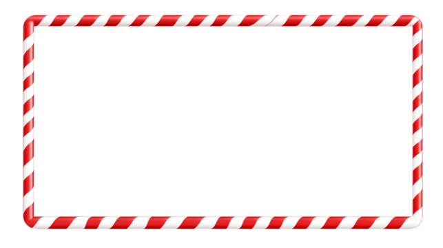 Red and White Candy Cane Striped Frame Border for Holiday Designs Festive Backgrounds and Christmas Cards