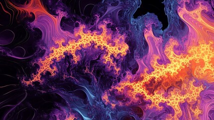Fototapeta premium Abstract digital art with swirling vibrant colors and textures
