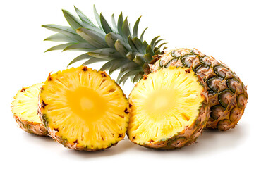Whole and Sliced Pineapples