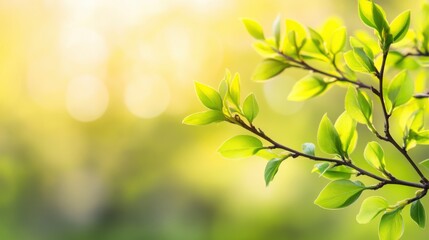 Obraz premium Delicate willow branches in fresh green, soft morning light, serene and minimalist Qingming Festival scene.