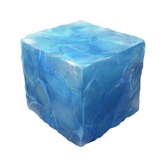 Obraz premium Rectangular ice block with a frosted, textured surface. Ideal for beverage presentations, food styling, and creative visual designs. Isolated on transparent background, png.