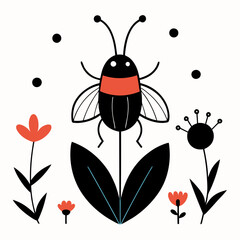 butterfly and flowers