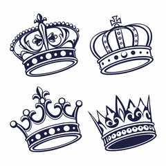 set of princess crown illustration