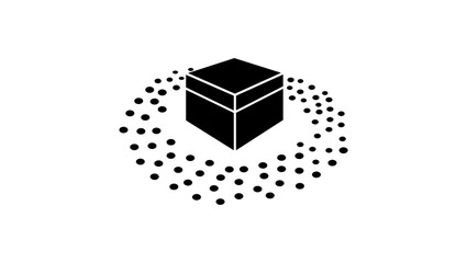 Mecca symbol, black isolated silhouette
