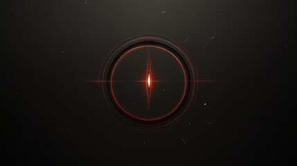 glowing red circle with starburst effect on dark background