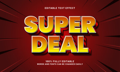 super deal editable text effect with a sale and discount theme