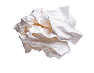 Obraz premium Studio Shot of Crumpled White Paper Against with Isolated Background