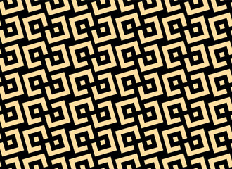 Abstract geometric pattern. A seamless vector background. Golden and black ornament. Graphic modern pattern. Simple lattice graphic design